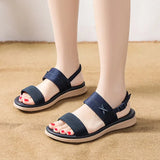 Summer Shoes Women Bohemian Sandals Holiday Shoes Flat Sandals Soft Blue MartLion   