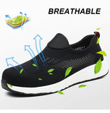 Summer Mesh Lightweight Work Sneakers Steel Toe Men Women Work Safety Shoes Breathable Construction Shoes Work Boots Footwear MartLion