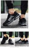 Running Shoes Men's Sneakers Fitness Breathable Air Cushion Outdoor Platform Flying Woven Lace-Up Shoes Sports Mart Lion   