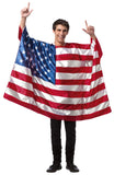 Unisex Adult Carnival American flag Cloak Cosplay Costume Independence Day National World Flag Fancy Dress MartLion B341-1001 one size 