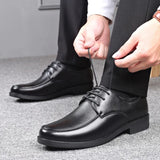 Men's Dress Shoes Formal Original Leather Skin Elegant Casual Luxury Social MartLion Black Lace Up 38 