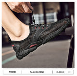 Summer Handmade Mesh Shoes Men's Breathable Trend Sports Daily Harajuku Leisure Casual Hollowed Out Light Trooshoes Sneakers Mart Lion   