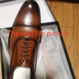 Men's Split Leather Shoes Rubber Sole Office Dress Lether Genuine Wedding Party Mart Lion   