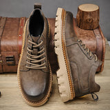 Leather Men Boots Cow Leather Upper Durable Sole Lace up Winter Boots Leisure Outdoor Shoes For Man MartLion