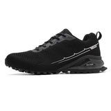 Fujeak Breathable Mesh Running Shoes Men's Non-slip Sneakers Outdoor Walking Footwears Lightweight Mart Lion Black 8 