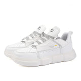 Men's Comfortable Causal Shoes Nonslip Sneakers Lightweight Leather Vulcanize Tenis Luxury MartLion White 39 