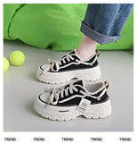 Summer Breathable Canvas Shoes Heightening Beggar Women's Flat Sneakers Thick Platform Student Sneakers Zapatillas Mujer Mart Lion   