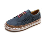 Women's Sneakers Autumn Vulcanized Shoes Hollow Out Casual  Ladies Slip on Elastic Breathable Footwear MartLion blue 42 