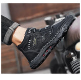 Men's Shoes Leather Casual Motorcycle Boots Loafers Climbing Leisure Trend Hiking Luxury Soft Wear-resisting Handmade MartLion   