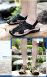 Summer Genuine Leather Men's Sandals Mesh Beach Sandal Handmade Casual Shoes Platform Outdoor Water Sports Sneakers Mart Lion   