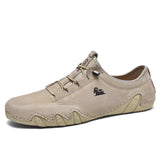 Shoes Men's Casual Sneaker Leather Luxury Loafers Comfortable Moccasins Footwear MartLion Beige 38 