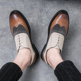 Elegant Men's Dress Shoes Pointed Toe Leather Formal Brogues zapatos de vestir MartLion   