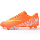 Men's Low-Top Professional Soccer Shoes Anti-Slip Kids Grass Training Football Boots Ultralight FG TF Non-Slip Chuteira MartLion BBN-2127-C-Orange 35 
