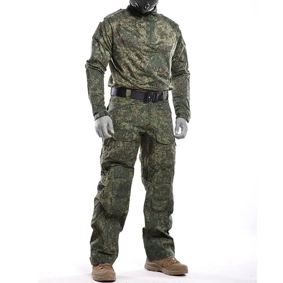  Men's Camouflage Tactical Sets Multi-pocket Wear-resistant Military Combat Suit Outdoor Breathable Tops +Waterproof Pants MartLion - Mart Lion
