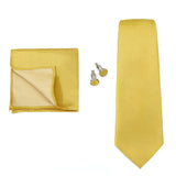 Solid Colors Ties Handkerchief Cufflink Set Men's 7.5cm Slim Necktie Set Party Wedding Accessoreis Gifts MartLion THC-36F  
