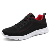 Running Shoes Men's Sneakers Breathable Flat Oudoor  Basket  White Sneakers MartLion 9022-black red 39 