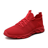 Men's Running Shoes Light Breathable Lace-Up Jogging Sneakers Anti-Odor Casual Mart Lion Red 36 