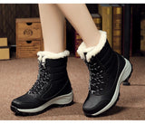 Women Boots Waterproof Snow Boots Warm Plush Winter Shoes Mid-calf Non-slip Winter Female MartLion   