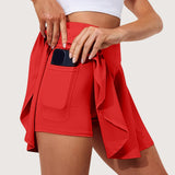 Women Stretch Skirt Printed Athletic Shorts Lightweight Waisted Skirt With Pockets Women' Simple Sports Skirt MartLion   