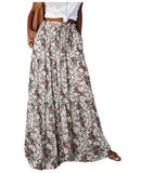 Ethnic Style Vintage Long Skirt Women Summer Loose Beach Ladies  Casual MartLion Mixed XXL 