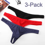 3-Pack Underwear Men's Briefs thong bikini gay Panties G-strings Lingerie Low Waist MartLion   