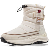 Men's Winter Boots Warm Plush Snow Boots Side Zipper Design Men's Waterproof Couple Cotton Non-slip MartLion Beige 36 