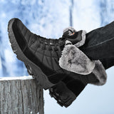Fujeak Padded Cotton Shoes Men's Winter Warm Snow Boots Waterproof Non-slip Outdoor Working Mart Lion   