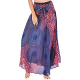 Summer Long Skirts Women Bottom Vintage Two Way Wear Beach Dress MartLion S00201-blue One Size 