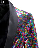 Shiny Gold Sequin Glitter Embellished Jacket Men's Nightclub Prom Suit Coats Homme Stage Clothes For singers blazers MartLion   