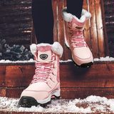 Winter Women Snow Boots Female Outdoor Boots Concise Boots Waterproof Plush Ladies Cotton-padded Shoes MartLion   