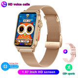 Bluetooth Call Smart Watch AI Voice Assistant Fitness Tracker 1.57 Inch HD Screen Smartwatch Men Women For Android IOS MartLion Rose gold net 1  
