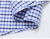 Men's Oxford Short Sleeve Summer Casual Shirts Single Pocket Standard-fit Button-down Plaid Striped Cotton Mart Lion   