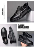 Men's Genuine Leather Casual Shoes Crocodile Print Spring Autumn Trend Sneakers Cool Leisure Flat Loafers Mart Lion   