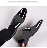 Men's Dress Shoes Breathable Casual Formal Wedding Party Dress Flats Lace Up Loafers Casual Mart Lion   
