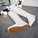 High Top Elevated Casual Sports Shoes Versatile Soft Sole Canvas Flat Sole Women's Singles MartLion   