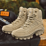 Fujeak Winter Men's Combat Military Boots Non-slip Motorcycle Tactical Outdoor Winter Hiking Mart Lion   