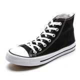 Summer Men's Flats Shoes All Black White Red Casual Canvas Sneakers Lace-Up High Top MartLion black high top Women 35 