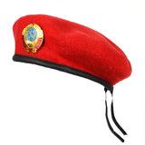 Autumn winter cap warm woolen octagonal hat adjustable beret hats versatile unisex beanie pure color beret caps MartLion red 2  