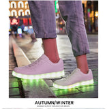 Adult Unisex Women's Men's Children's Glow Sports Shoes Glow USB Charging Boys' LED Colorful Glow Girls' MartLion   