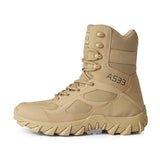 Autumn Winter Men's Military Boots High Top Outdoor Hiking Shoes Anti-collision Army Tactical Boots MartLion Khaki 2 39 