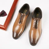 Men's Dress Shoes Vintage Designer Office Lace-Up Dress Genuine Leather Oxford Mart Lion   