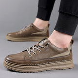 Spring Autumn Retro Sneakers Shoes Men's Thick Bottom Casual Casual Luxury Designer Loafers Mart Lion Khaki increase 1.2cm 38 