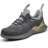 work safety shoes anti smashing anti puncture lightweight work breathable safety sneakers men's protective work MartLion FZ001 Grey 36 