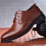 Men's leather shoes dress all-match casual shock-absorbing wear-resistant oversized Mart Lion   