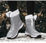 Winter Women's Snow Boots Non-slip Outdoor Waterproof Keep Warm Zipper Cotton MartLion   