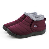 Men's Shoes Boots Snow  Winter Army Waterproof Warm Fur Footwear Work MartLion wine red 901 35 