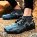 Summer Men's Casual Shoes Mesh Breathable Sneakers Outdoor Slip-On Lightweight Wading Mart Lion   