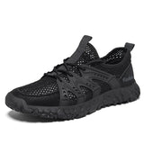 Casual Hiking Shoes Men's Outdoor Breathable Mesh Non-Slip Running Shoes Lace Up Sneakers MartLion GRAY 38 