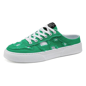 Flat Men's Slippers Casual Half Slippers Non-slip Men's Shoes Trendy Without Heels Outdoor Walking MartLion green 39 