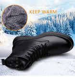 Genuine Leather Boots Men's Keep Warm Winter With Fur Ankle Dress Masculina Mart Lion   